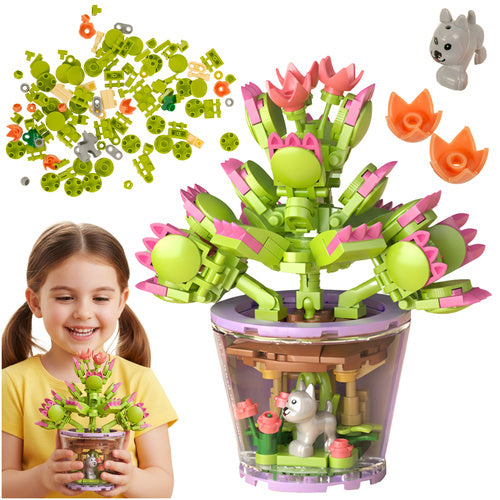 Flower Construction Blocks Set, 172 Pieces, Multicolor