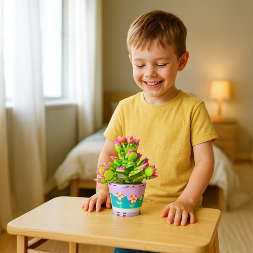 Flower Construction Blocks Set, 172 Pieces, Multicolor