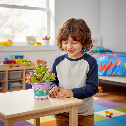 Flower Construction Blocks Set, 172 Pieces, Multicolor