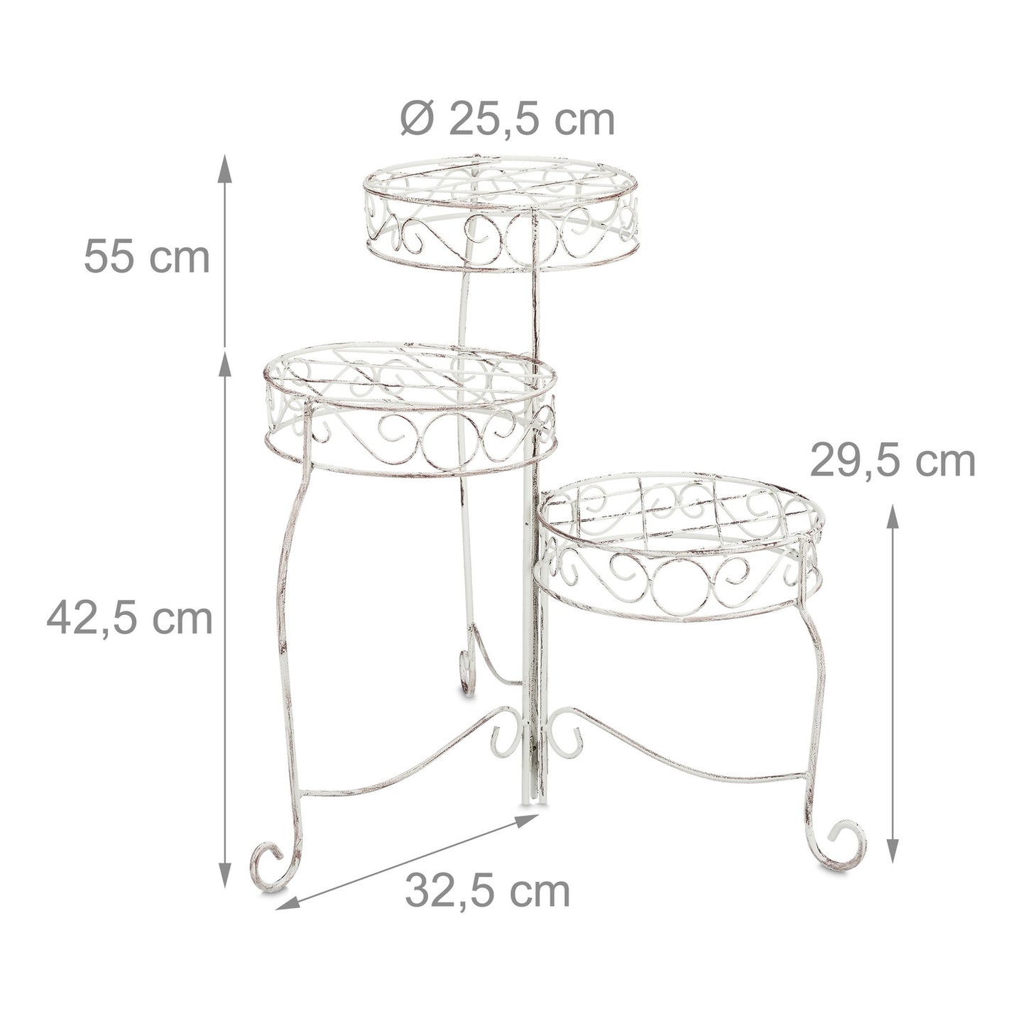 Flower Stairs Metal 3 Shelf
