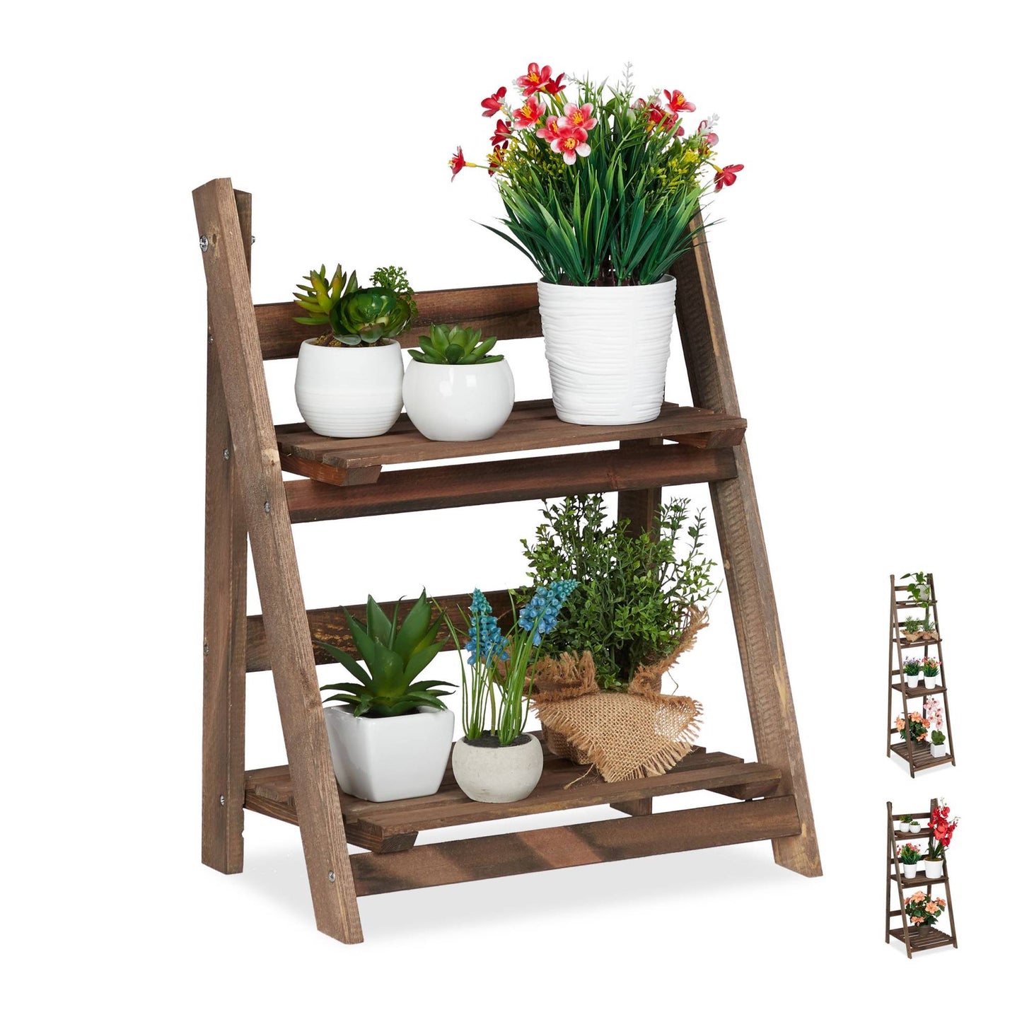 Flower Stairs Wood Dark Brown