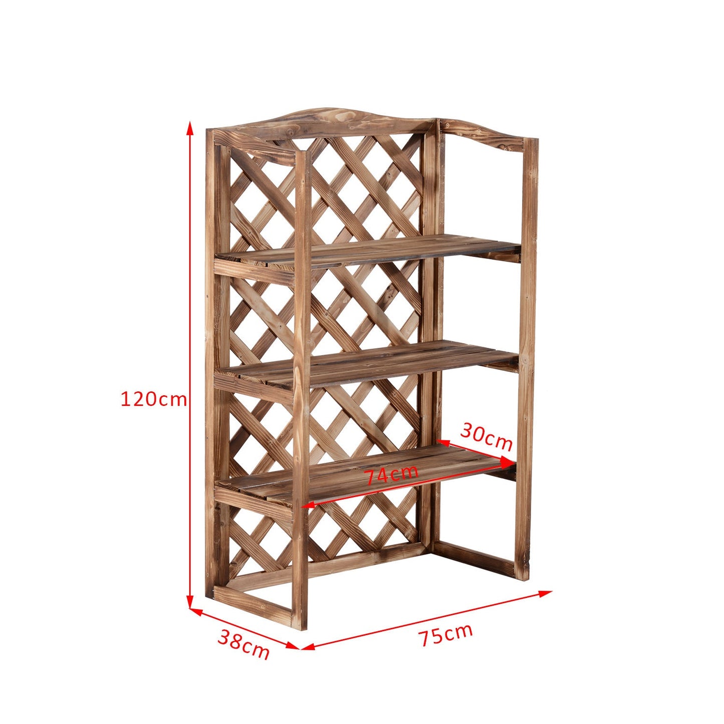 Plant stand in 3-tier spruce wood - space-saving indoor/outdoor use