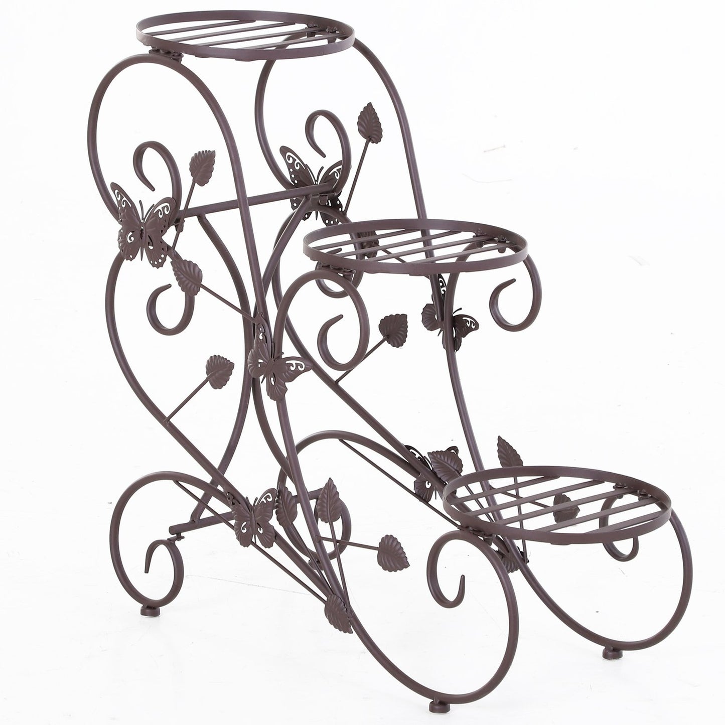 Three-level plant shelf in metal, French style, 76x27x67 cm