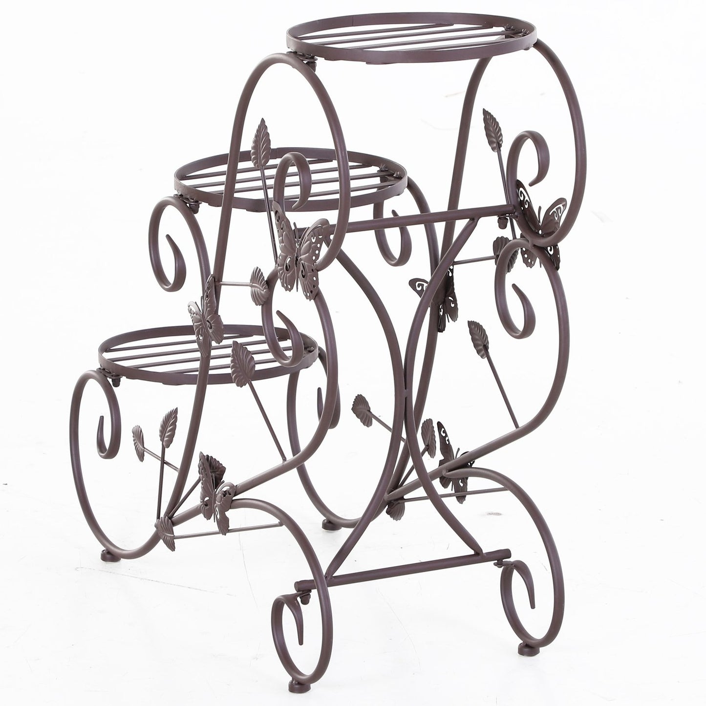 Three-level plant shelf in metal, French style, 76x27x67 cm