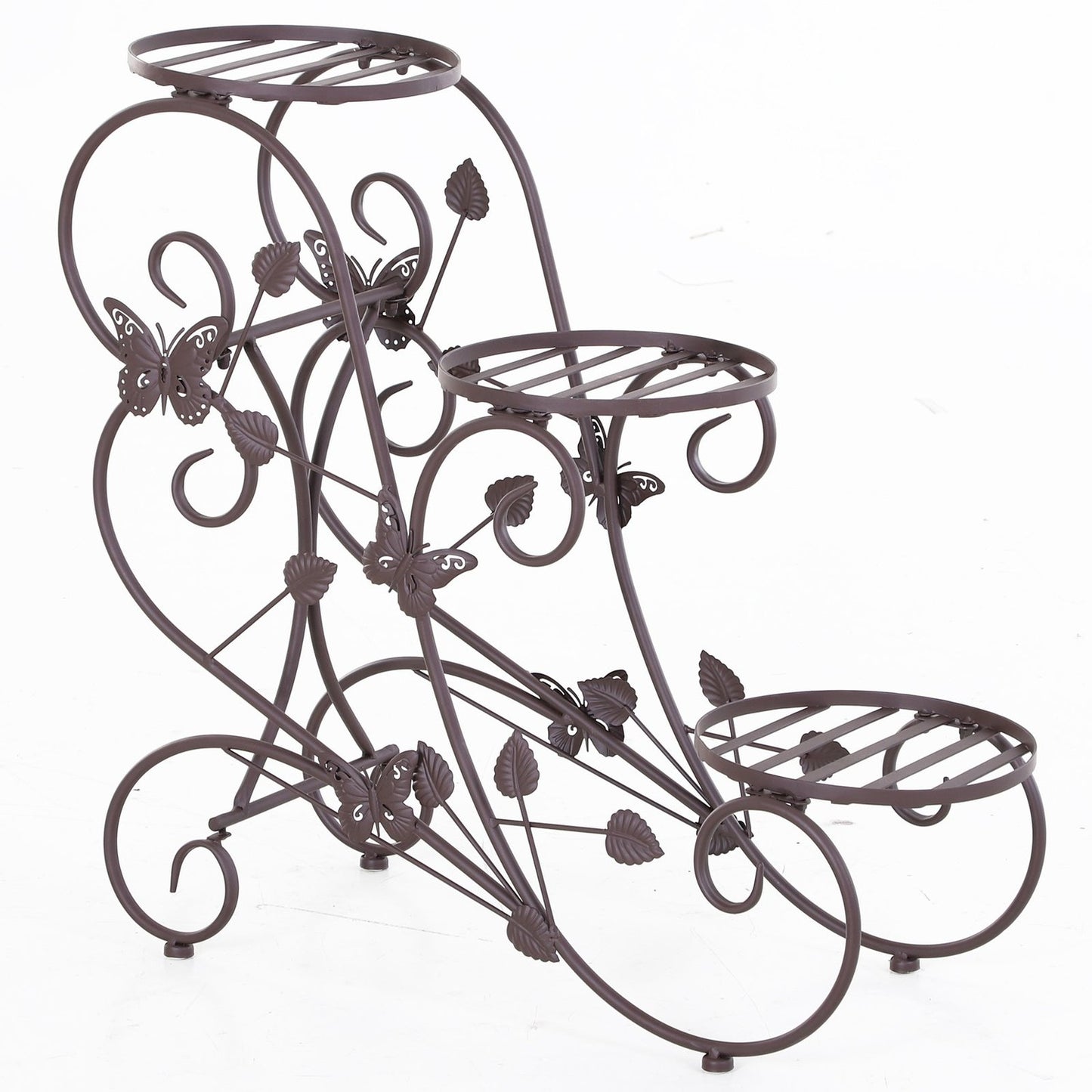 Three-level plant shelf in metal, French style, 76x27x67 cm
