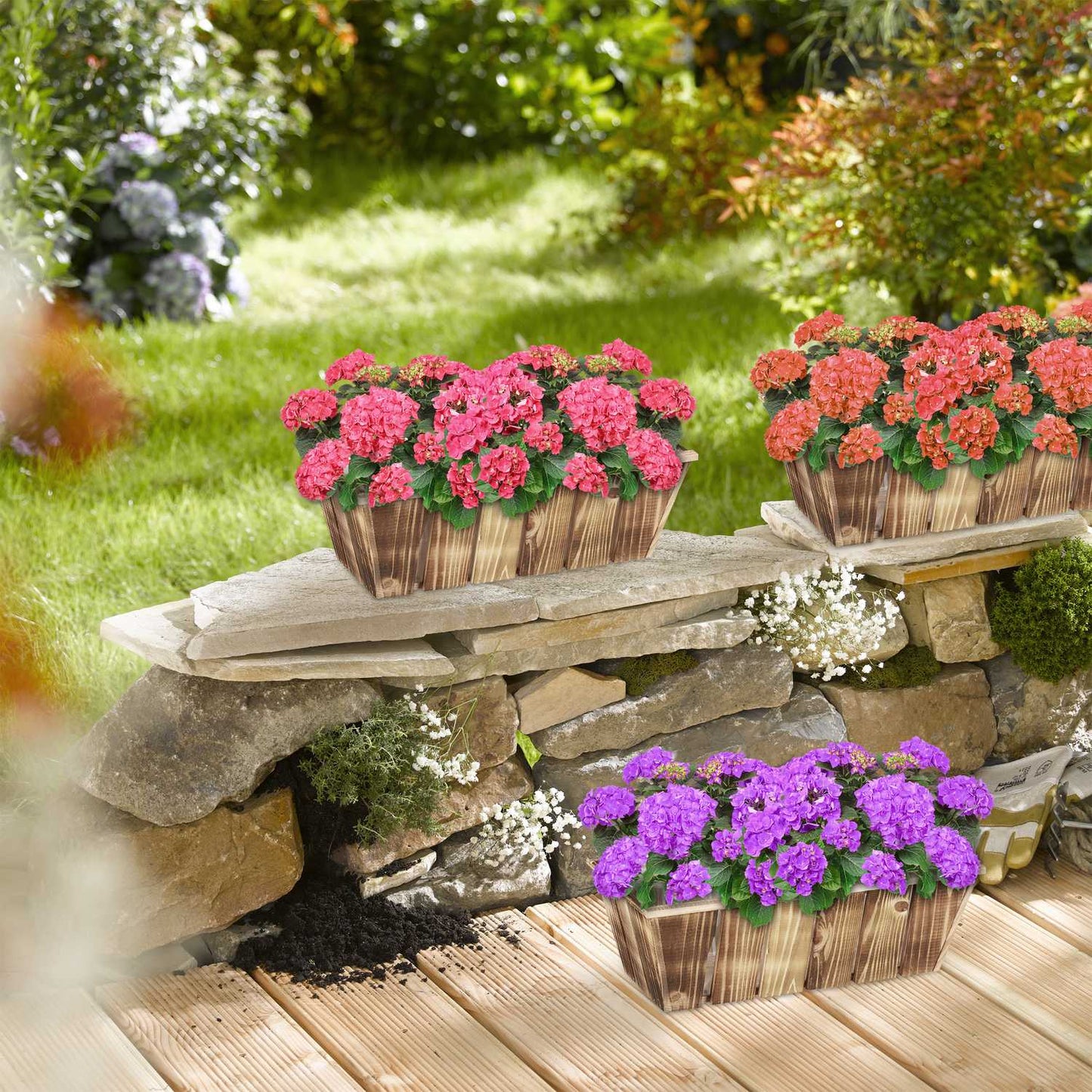 Flower box Wood Set of 3