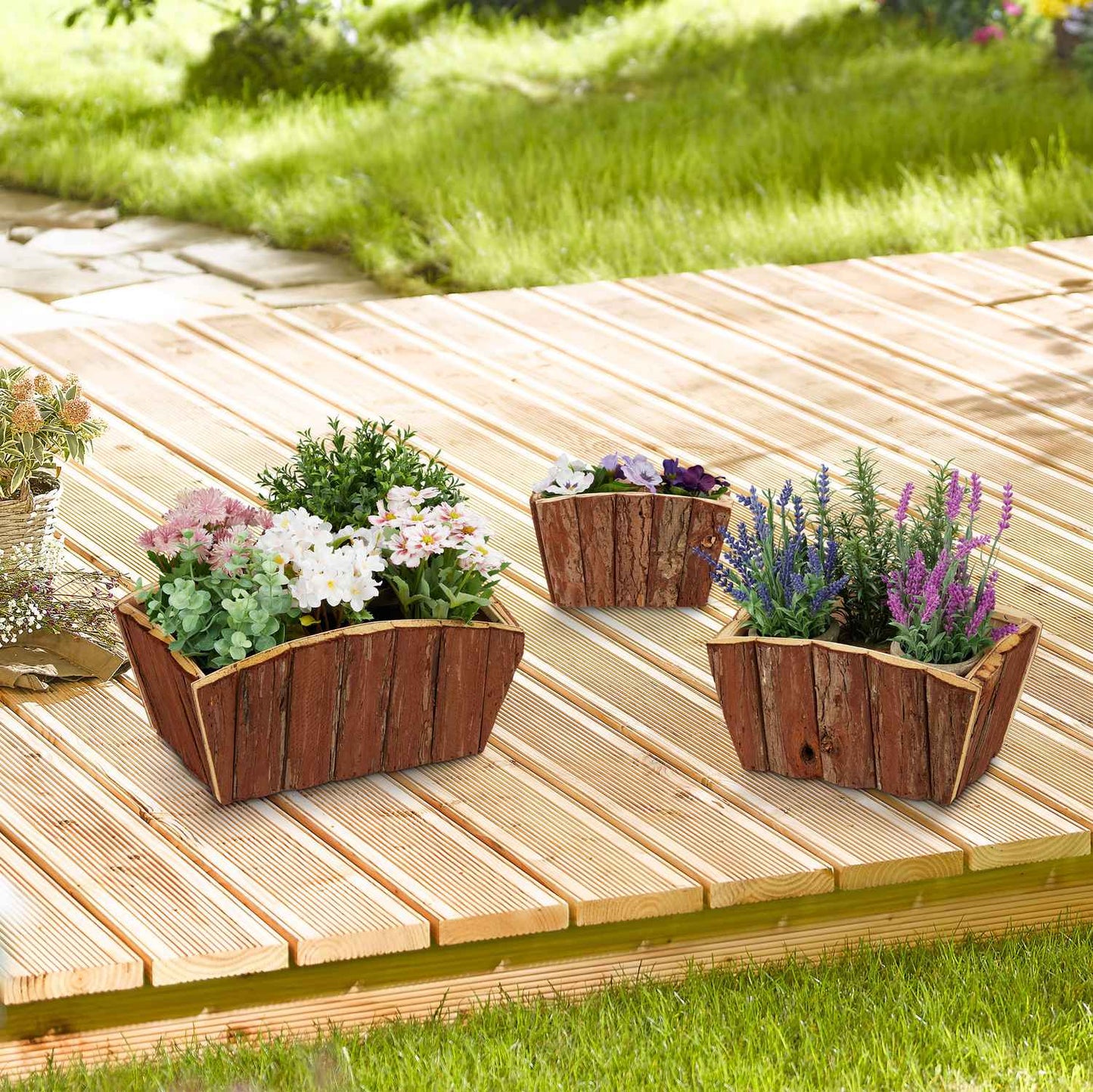 Flower box Wood Set of 3