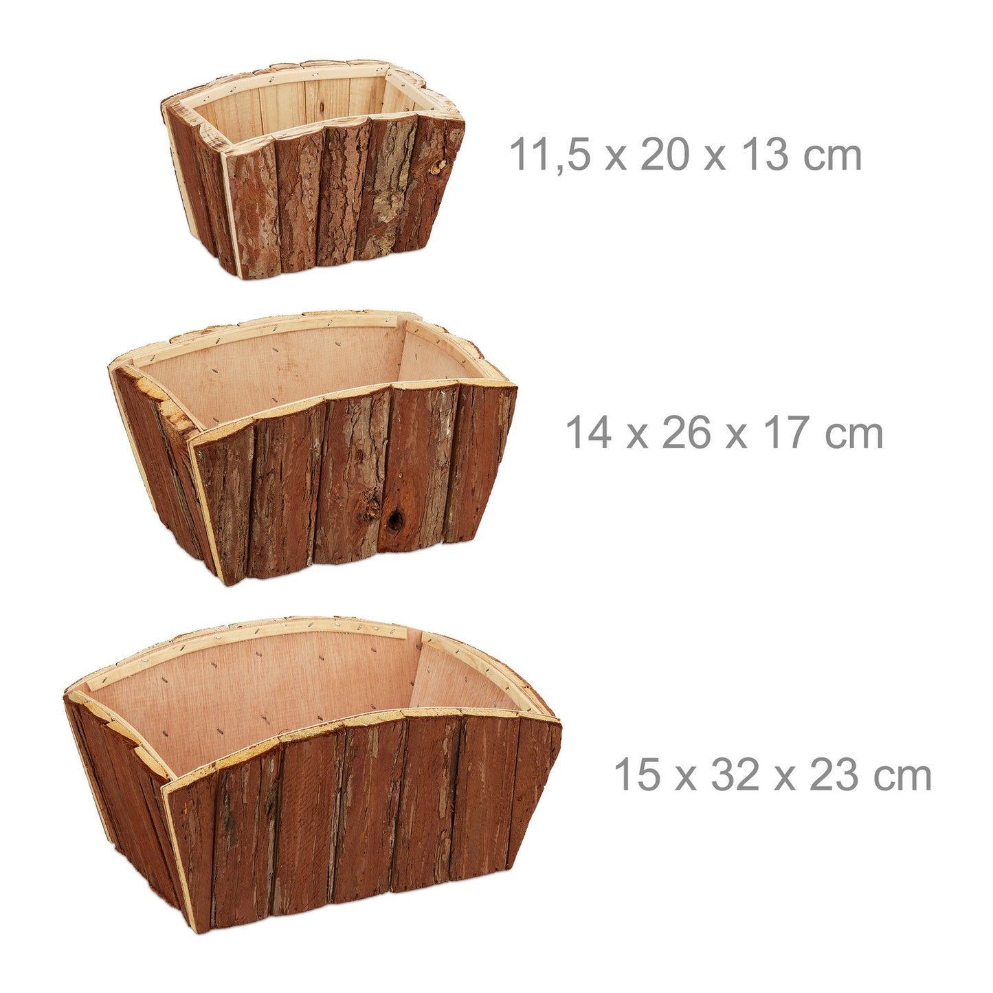 Flower box Wood Set of 3