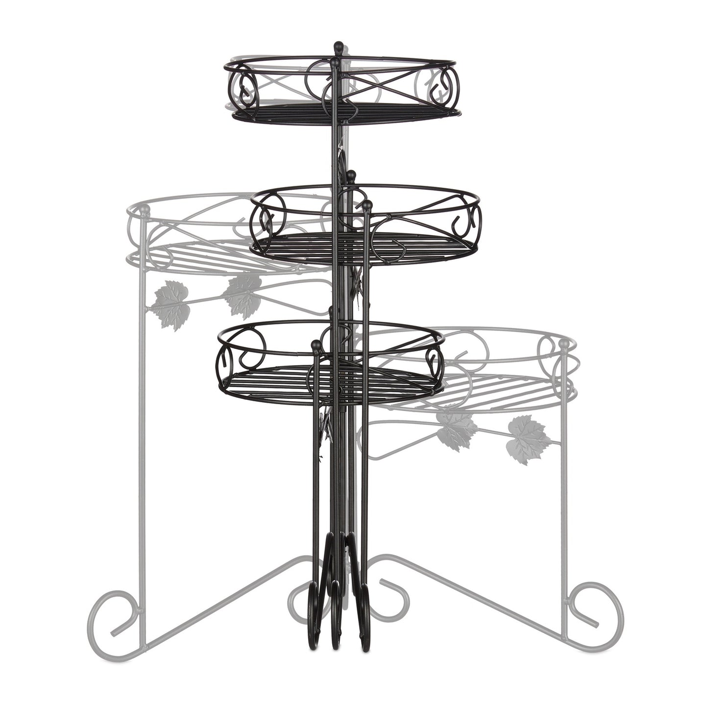 Flower pedestal metal 3 shelves