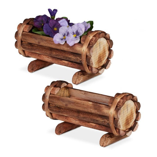 Flowerpot Wood Set of 2