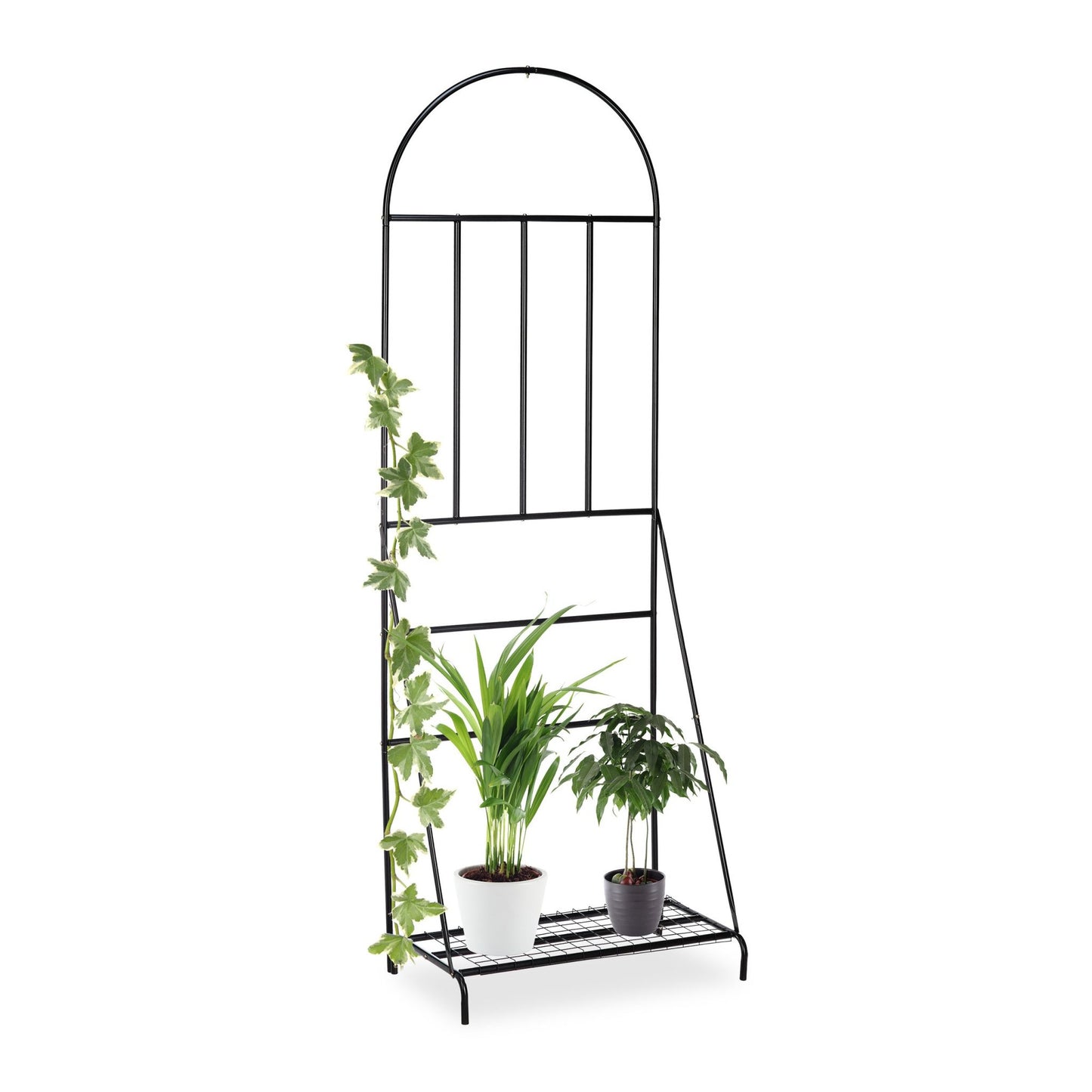 Flower shelf with trellis