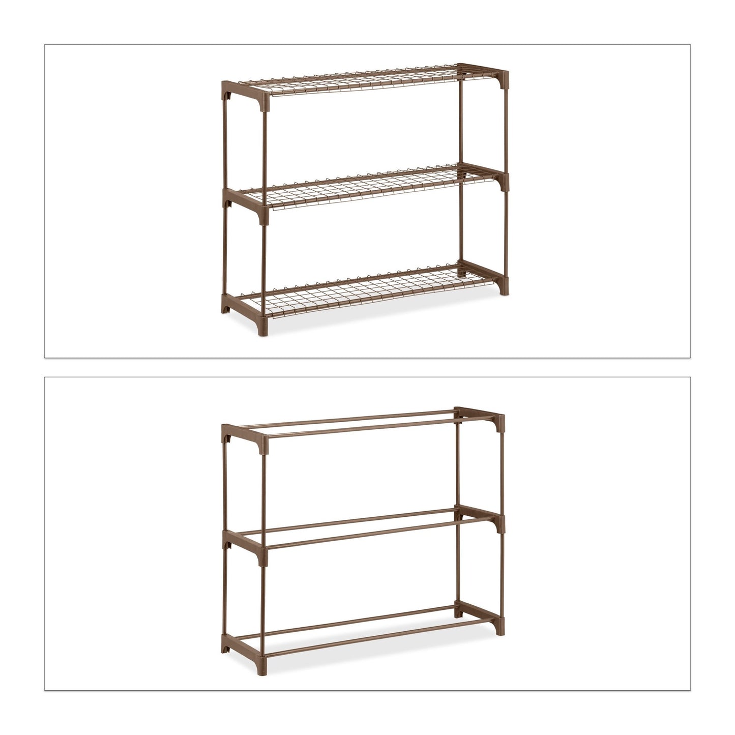 Flower stand in brown metal 3 levels