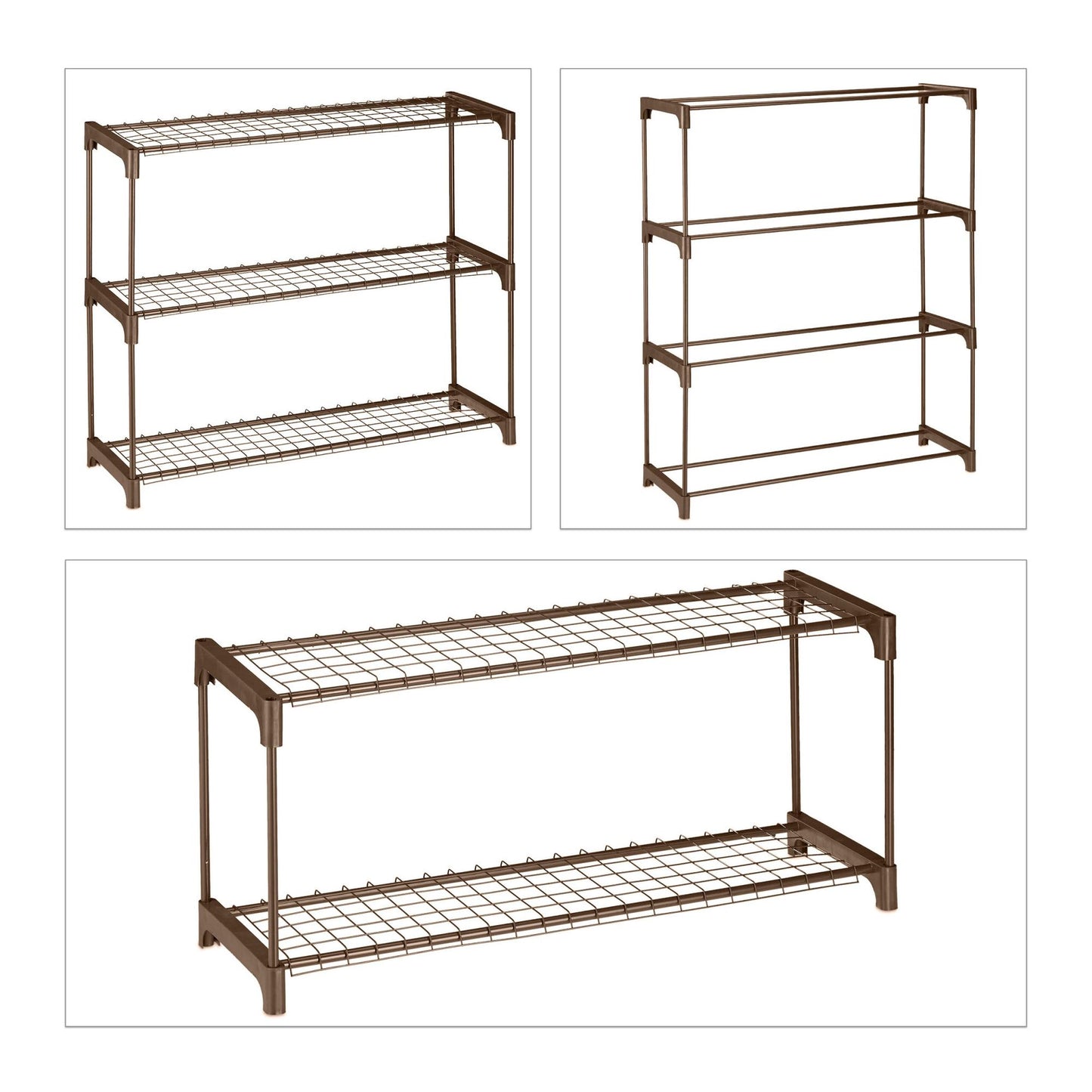 Flower stand in brown metal 4 shelves