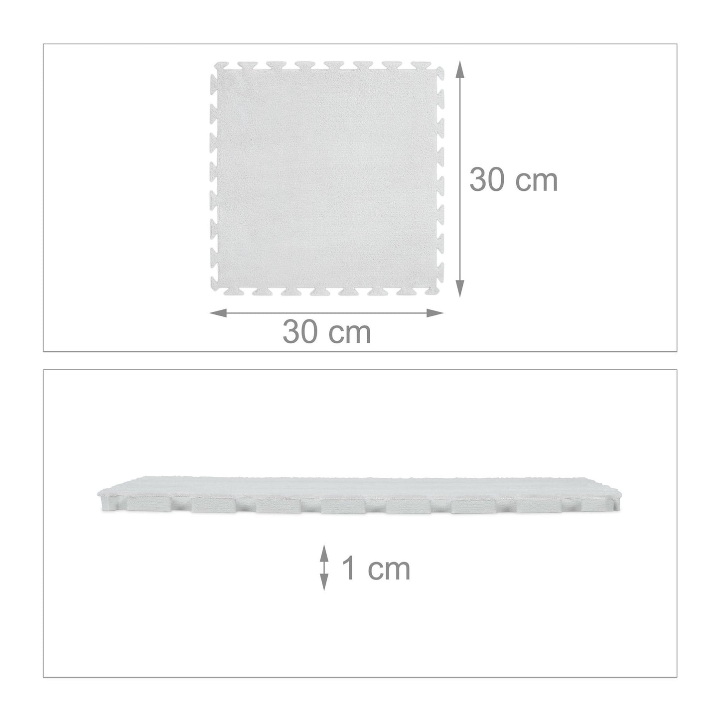Fluffy puzzle mat in a set of 9