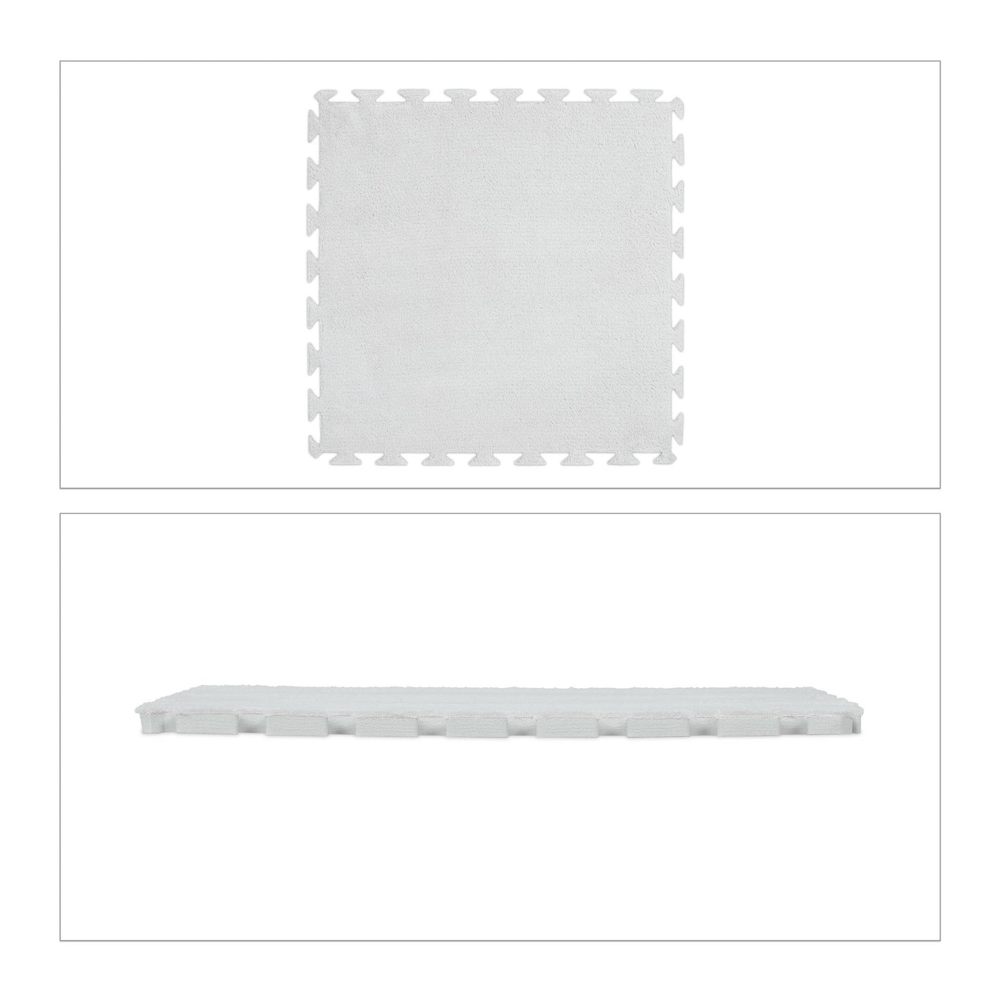 Fluffy puzzle mat in a set of 9