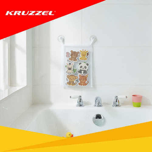 Foam Bath Stickers Set – 12 Animal Shapes with Organizer
