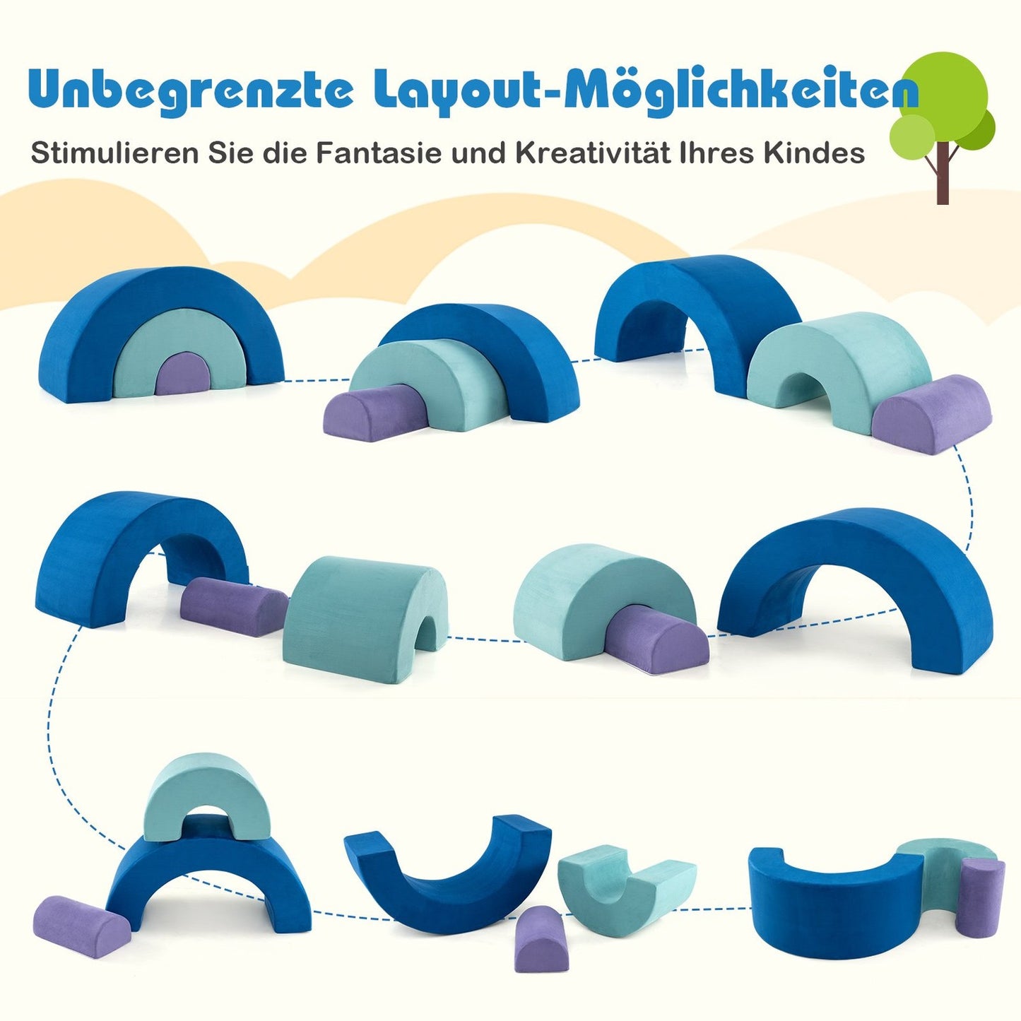 Foam Climbing Blocks Set – 3-Piece, Washable Covers
