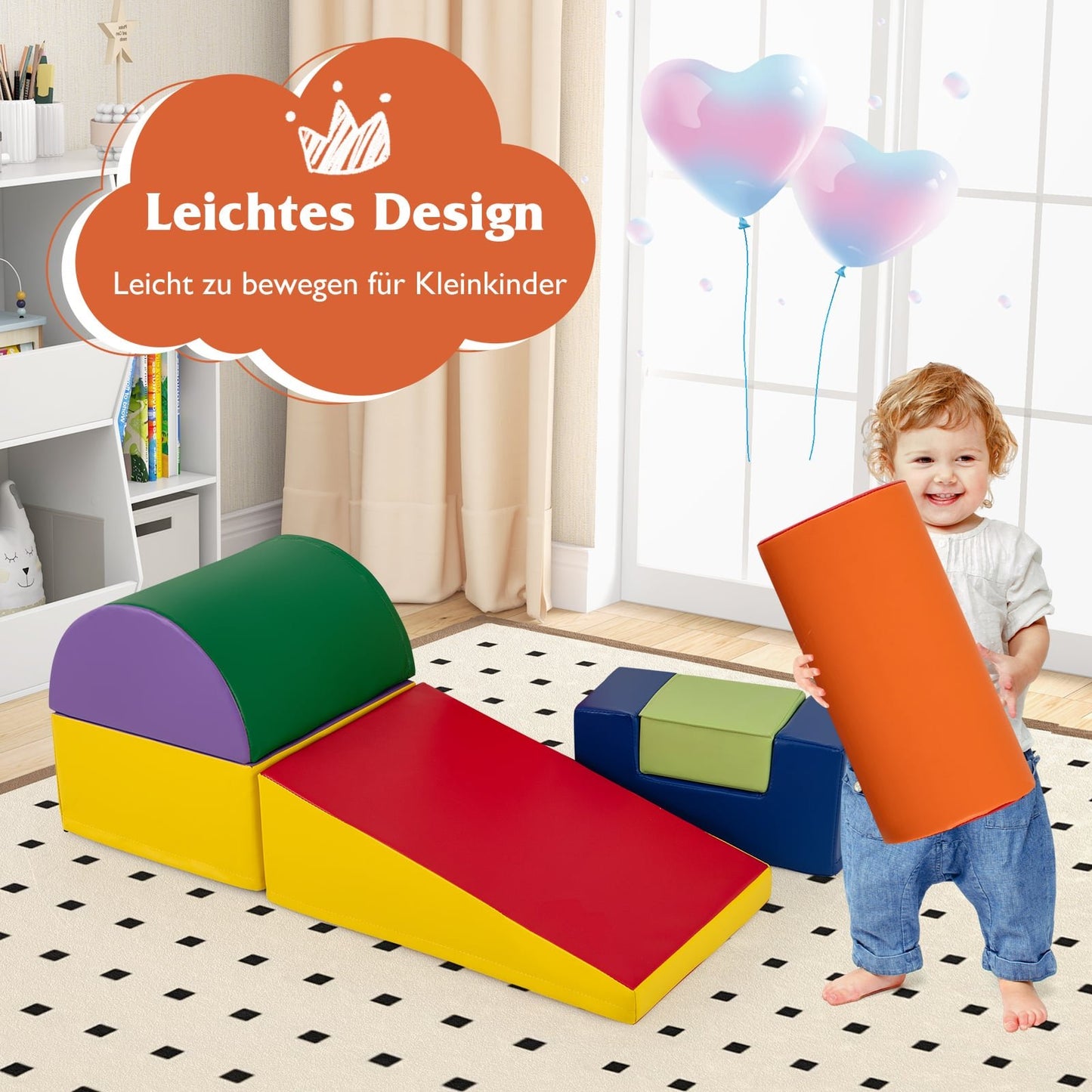 Foam Play Blocks Set, 6 Pcs – Soft, Safe, Colorful