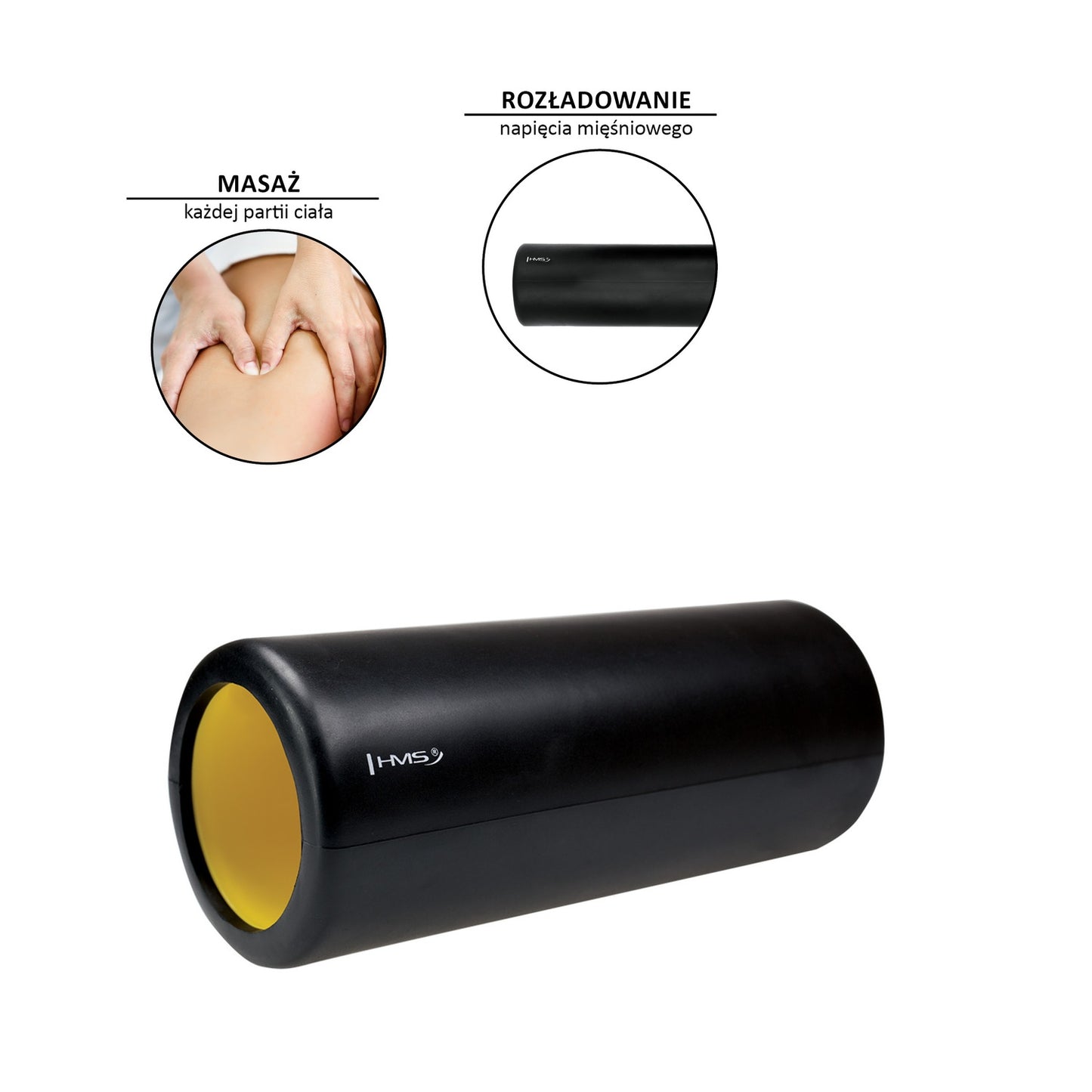 Foam Roller, Black, 33 cm