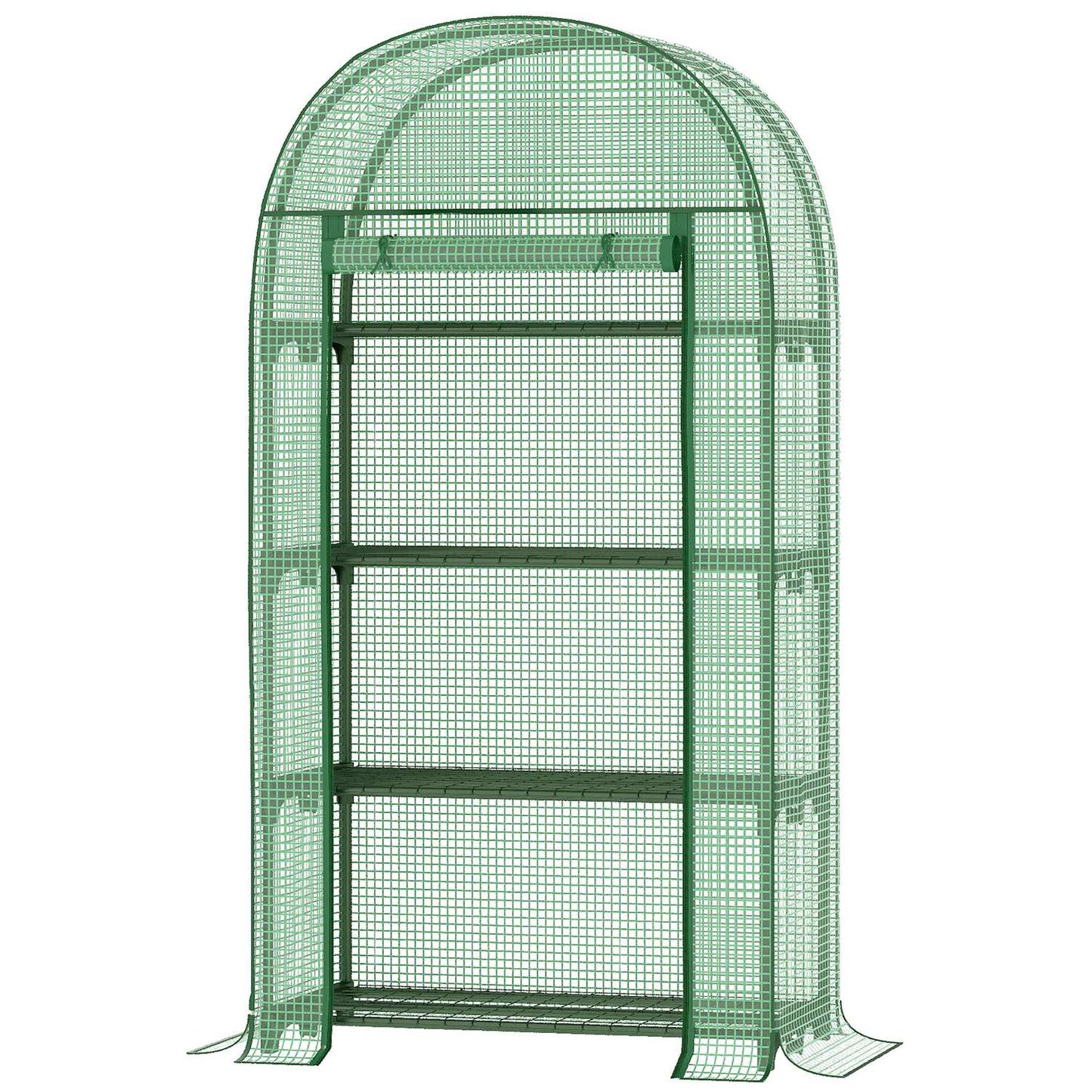 Mini greenhouse with 4 shelves, metal, 80x49x160CM