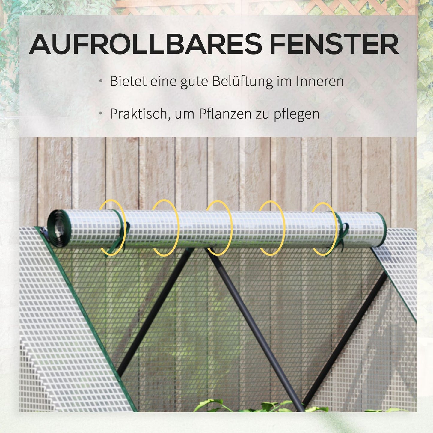 Greenhouse Cold frame with RollUp door, 127x95x92cm