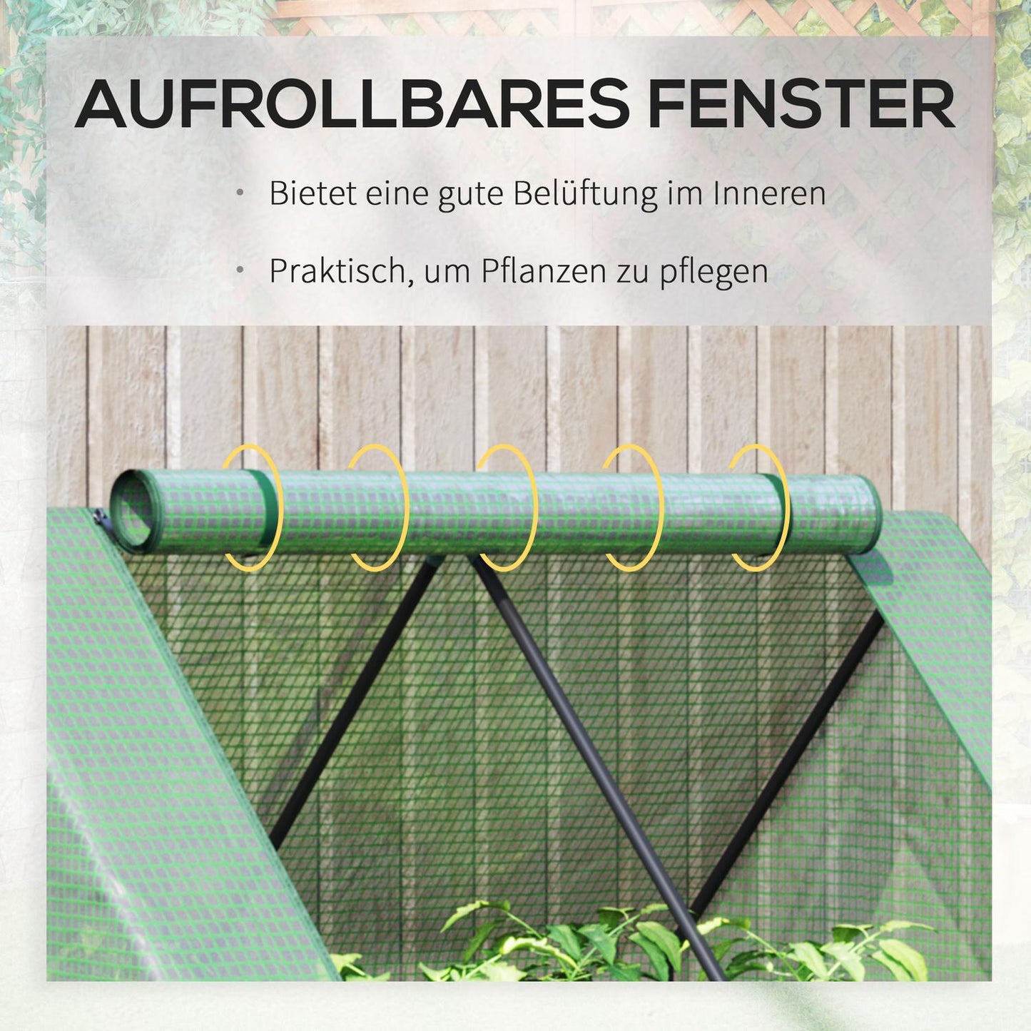 Greenhouse Cold Frame, Roll-Up door, Green, 127x95x92 cm