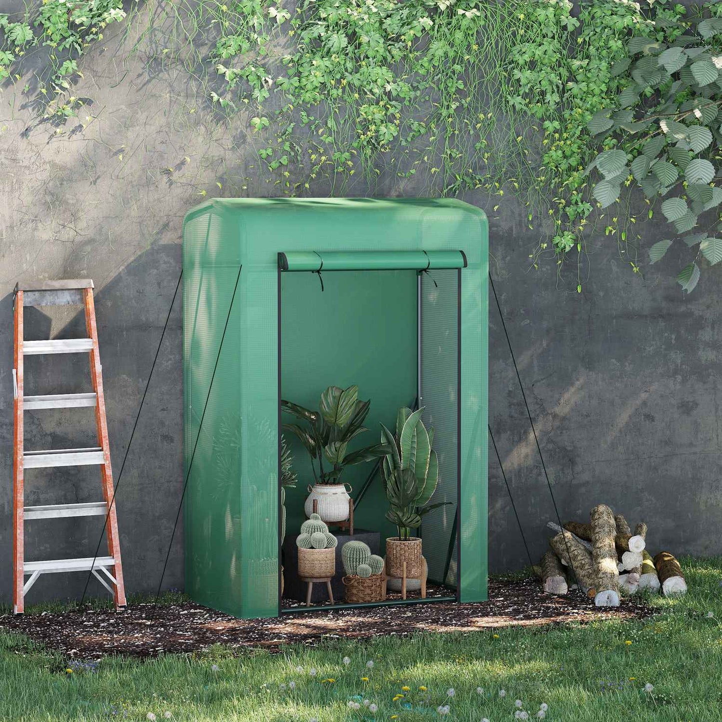 Mini greenhouse, metal frame, PE cover, 100x50x150 cm