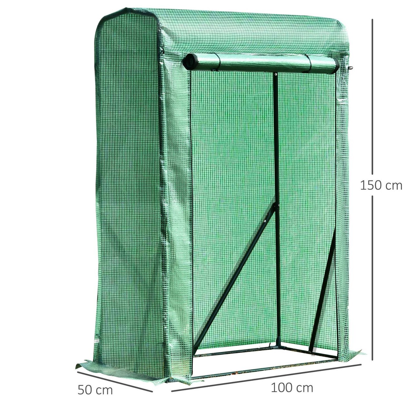 Mini greenhouse, metal frame, PE cover, 100x50x150 cm