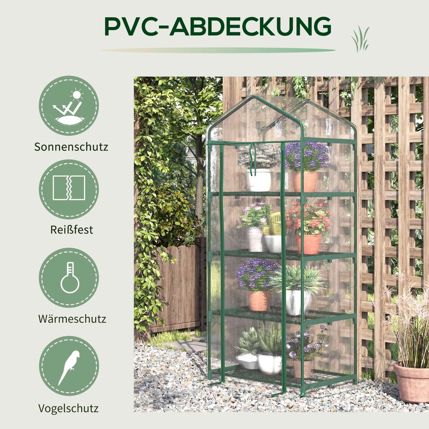 Green cold frame Greenhouse for tomatoes, 4 shelves, 70x50x160 cm