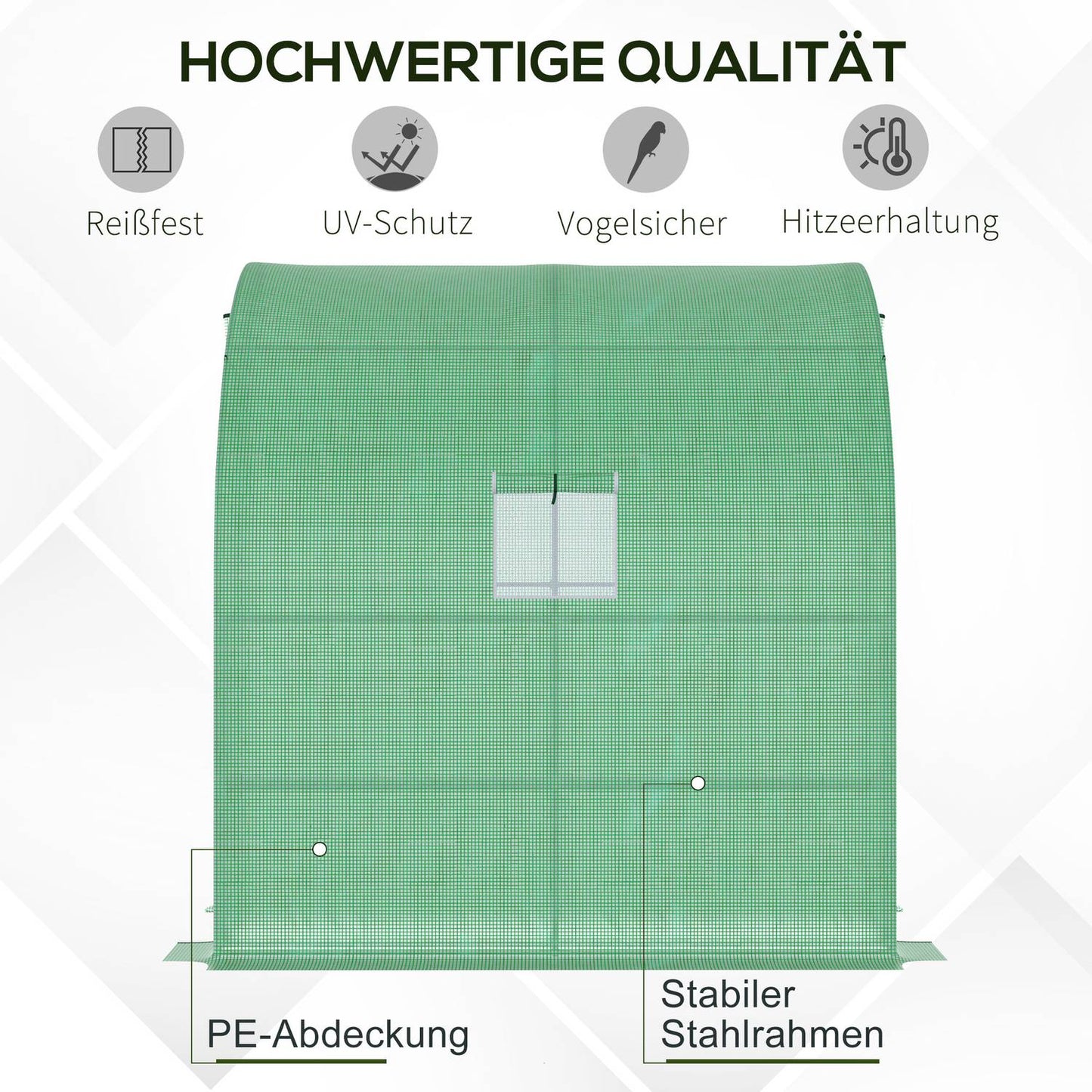 Greenhouse with UV protection, Steel frame, 200x100x215 cm