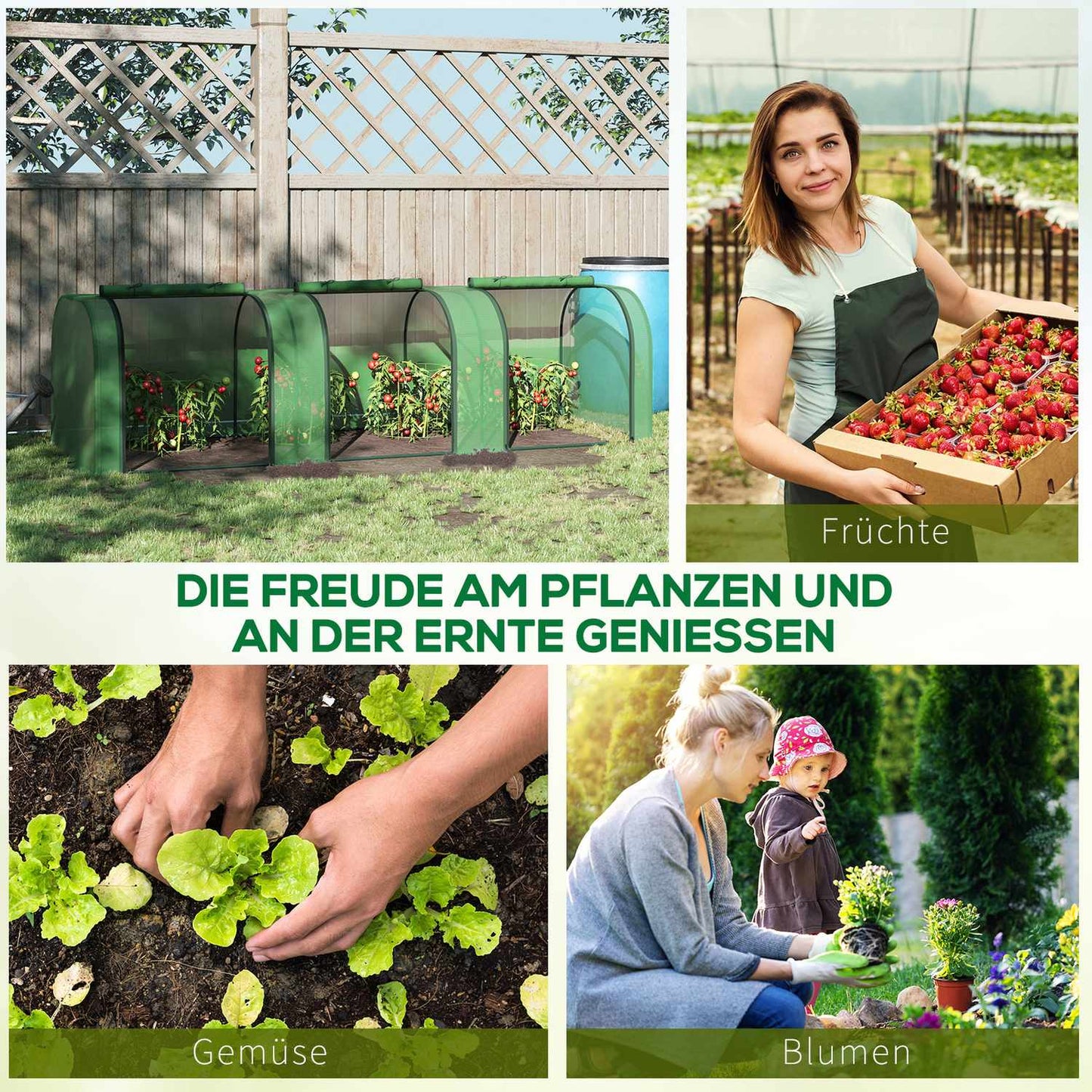 Greenhouse with door - Steel frame, 295 x 100 x 80 cm