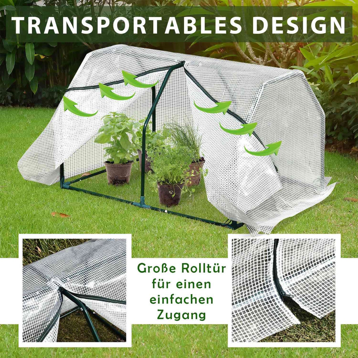Mini UV-resistant foil greenhouse, 99 x 71 x 60 cm