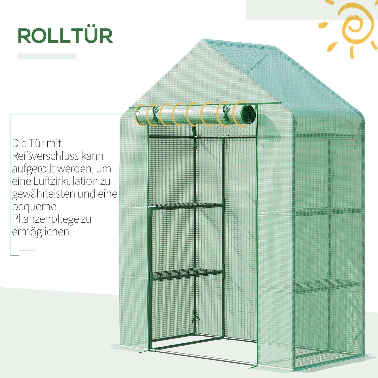 Foil Walk-In Greenhouse for plants with 6 shelves