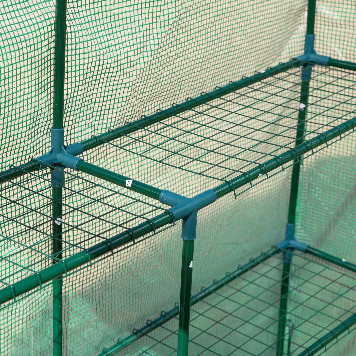 Walk-in greenhouse, 8 shelves, green, 214x143x195 cm