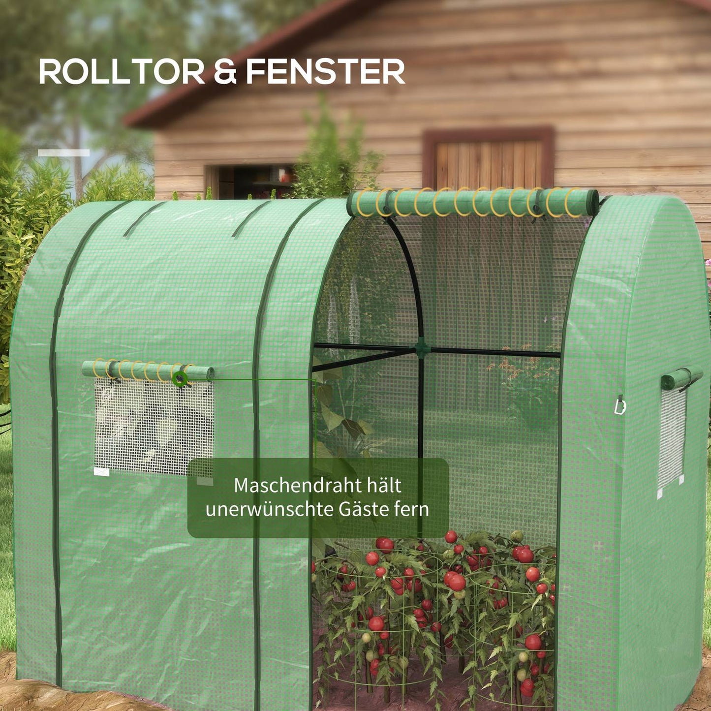 Greenhouse with UV protection, 2 doors, side window, PE material