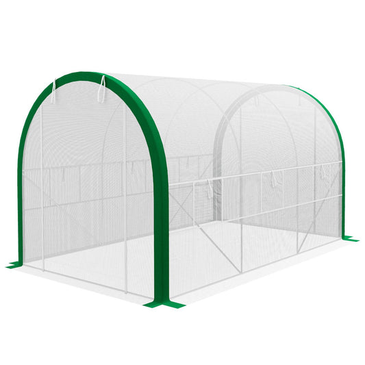 Tunnel greenhouse in galvanized steel, 3.58 x 2.1 m, with roller door
