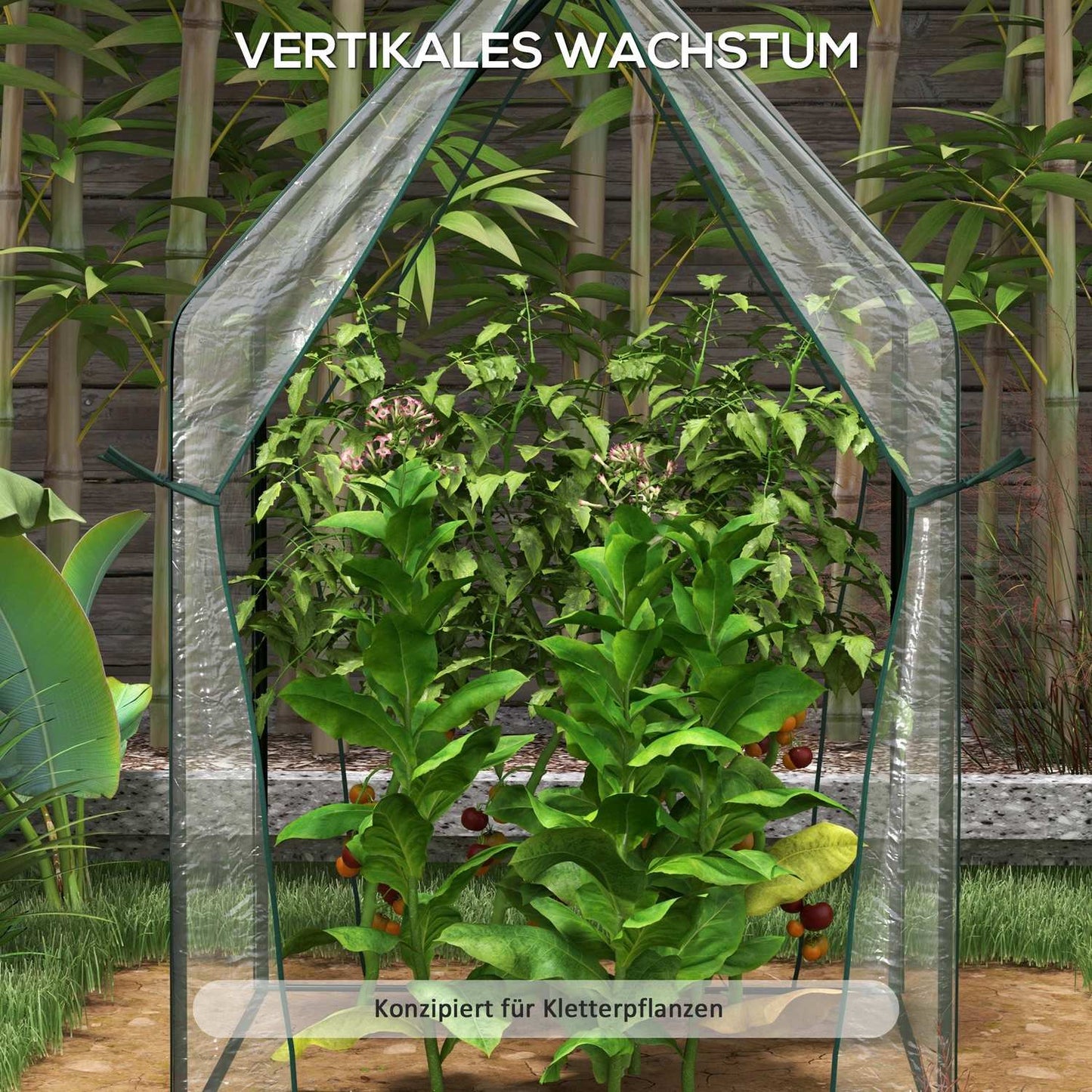 Transparent windproof greenhouse for garden, 90x90x145 cm
