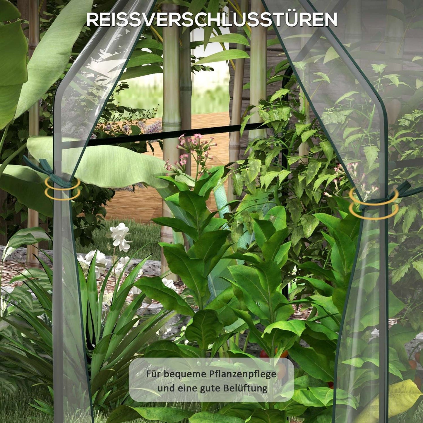 Transparent windproof greenhouse for garden, 90x90x145 cm