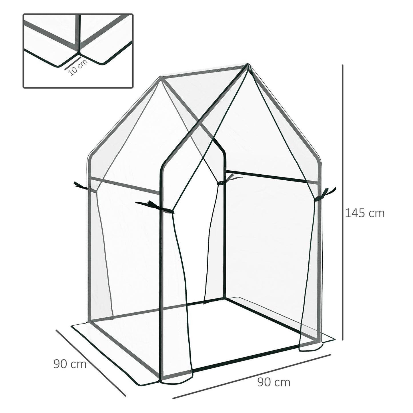Transparent windproof greenhouse for garden, 90x90x145 cm