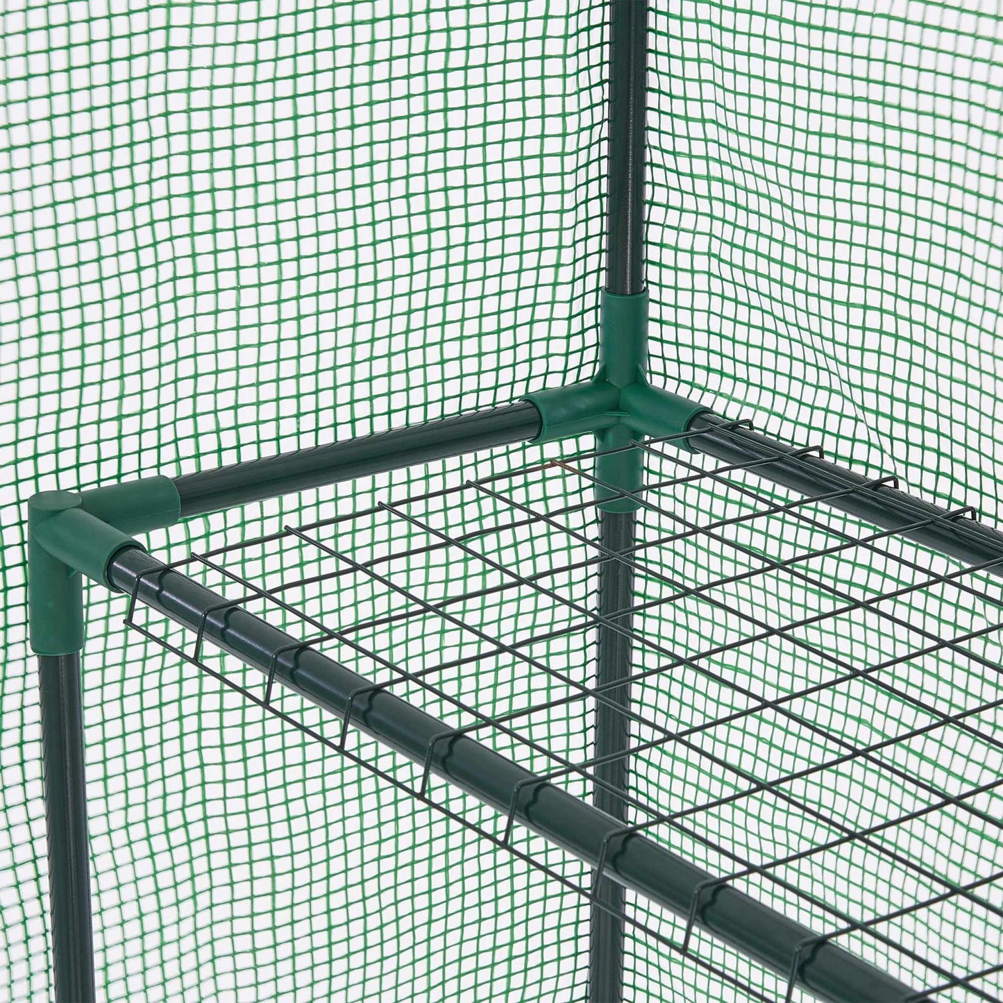 Foil greenhouse with shelf