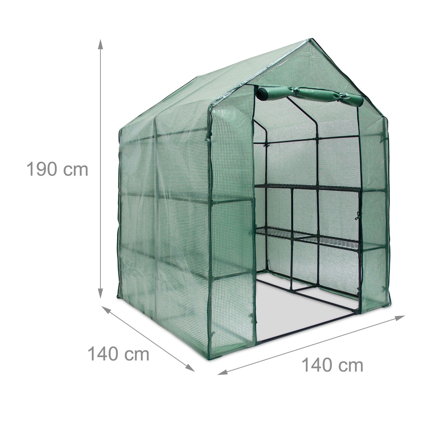 Foil greenhouse with shelves