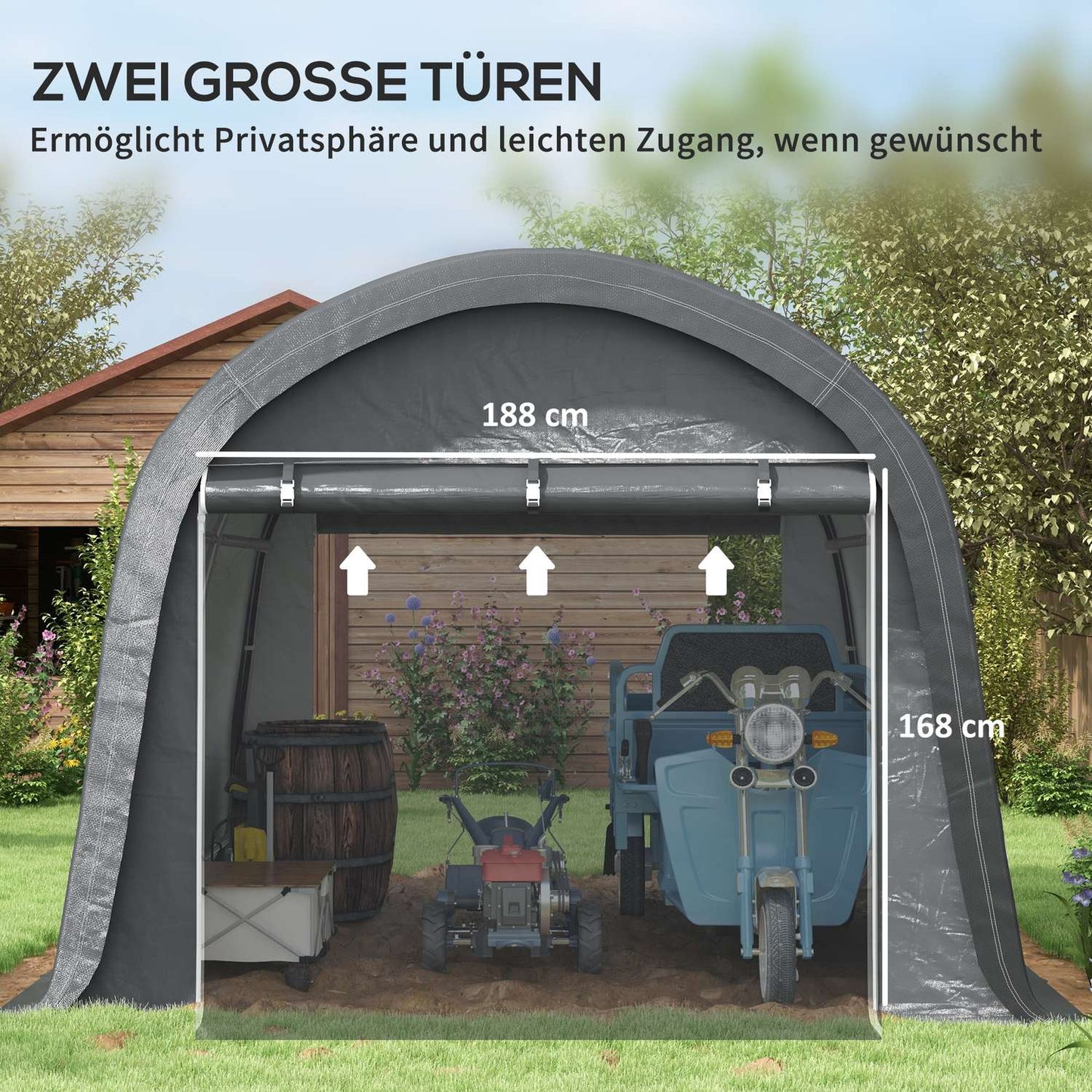 3x3m Gray Tool shed - UV protection, water repellent steel