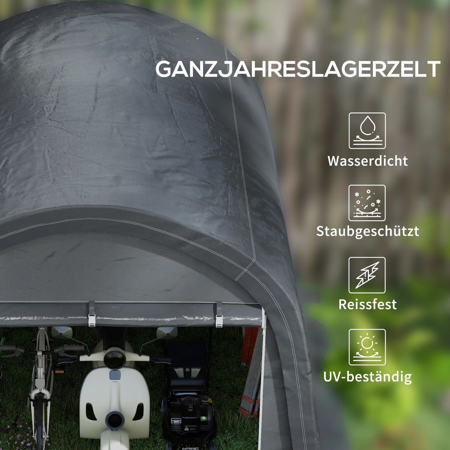 3x3m Gray Tool shed - UV protection, water repellent steel