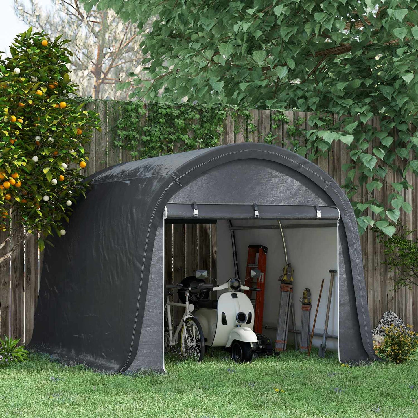 3x3m Gray Tool shed - UV protection, water repellent steel