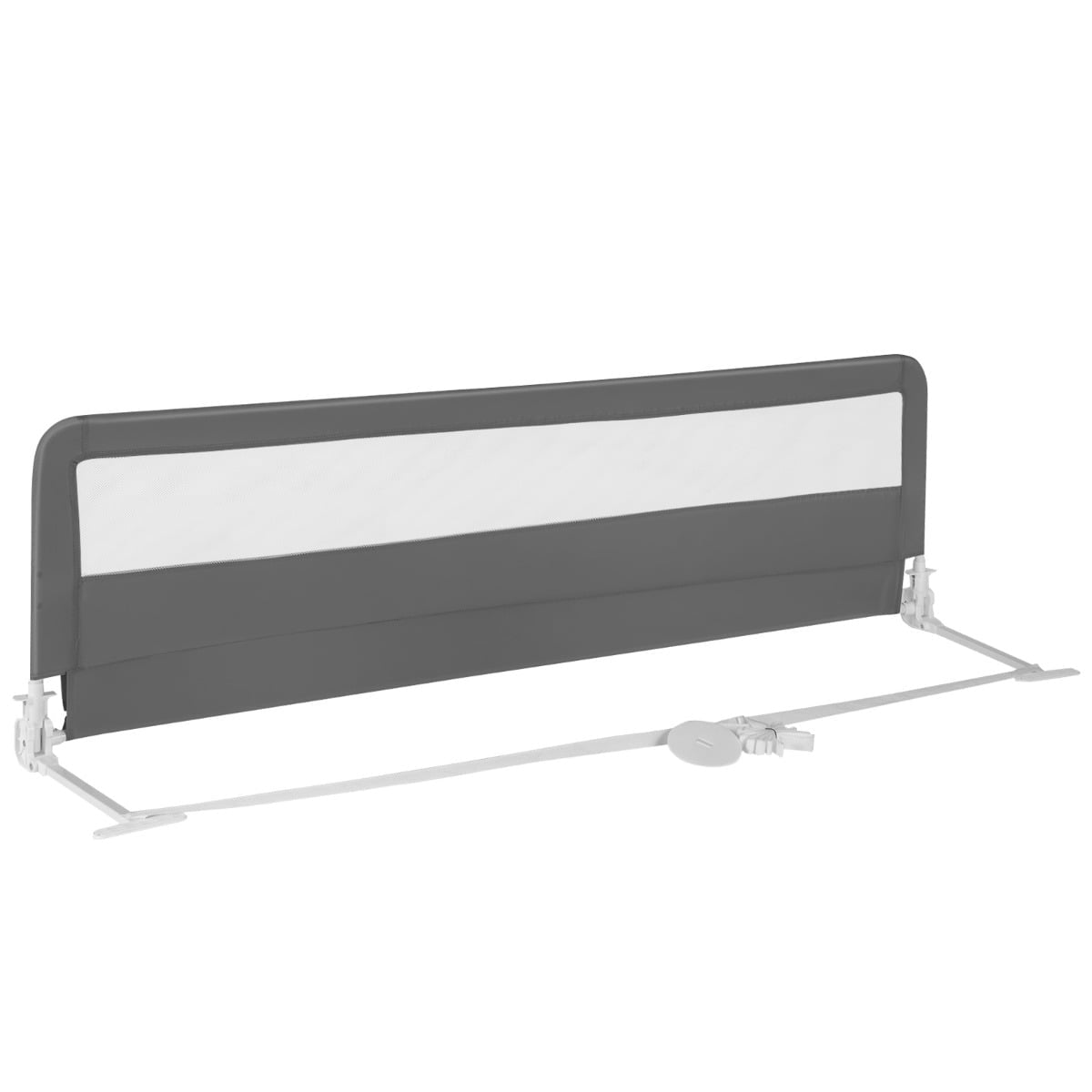 Foldable 180 cm Bed Rail with Safety Straps, Gray