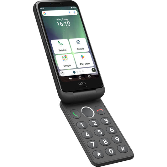 Foldable 4G Smartphone with Backlit Keypad, Gray
