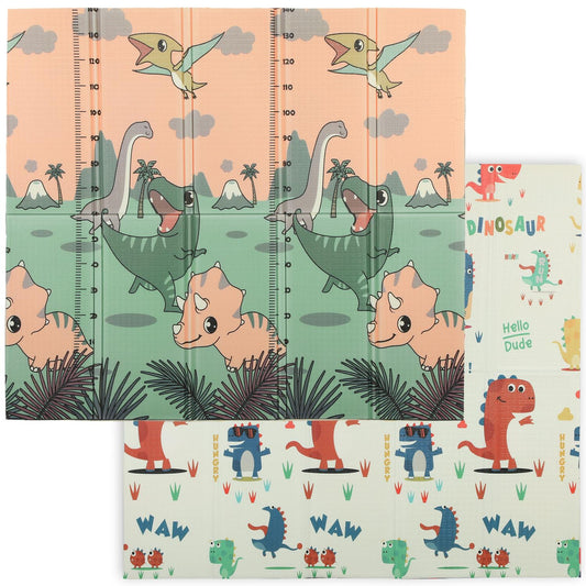 Foldable Baby Play Mat, Double-Sided, 196x176 cm, Multicolor