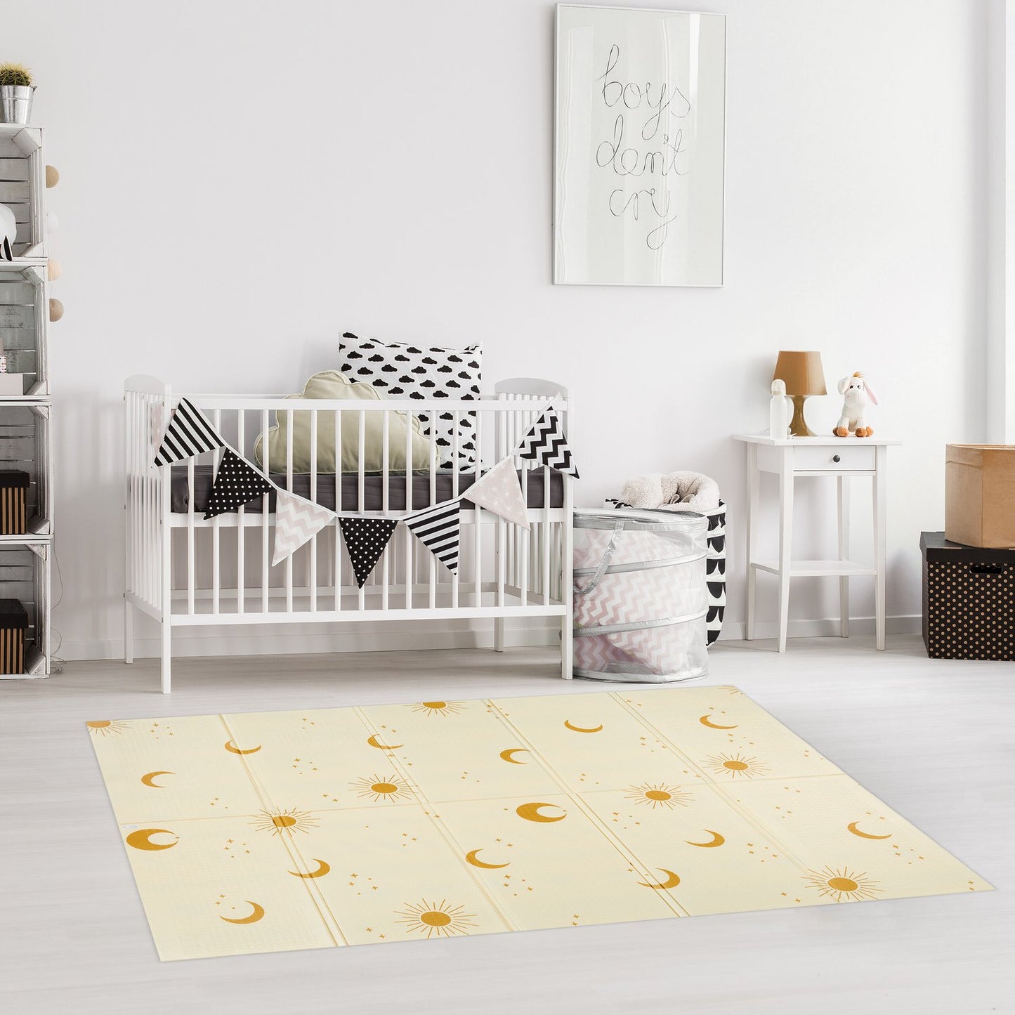 Foldable Baby Play Mat – Suns and Moons Design