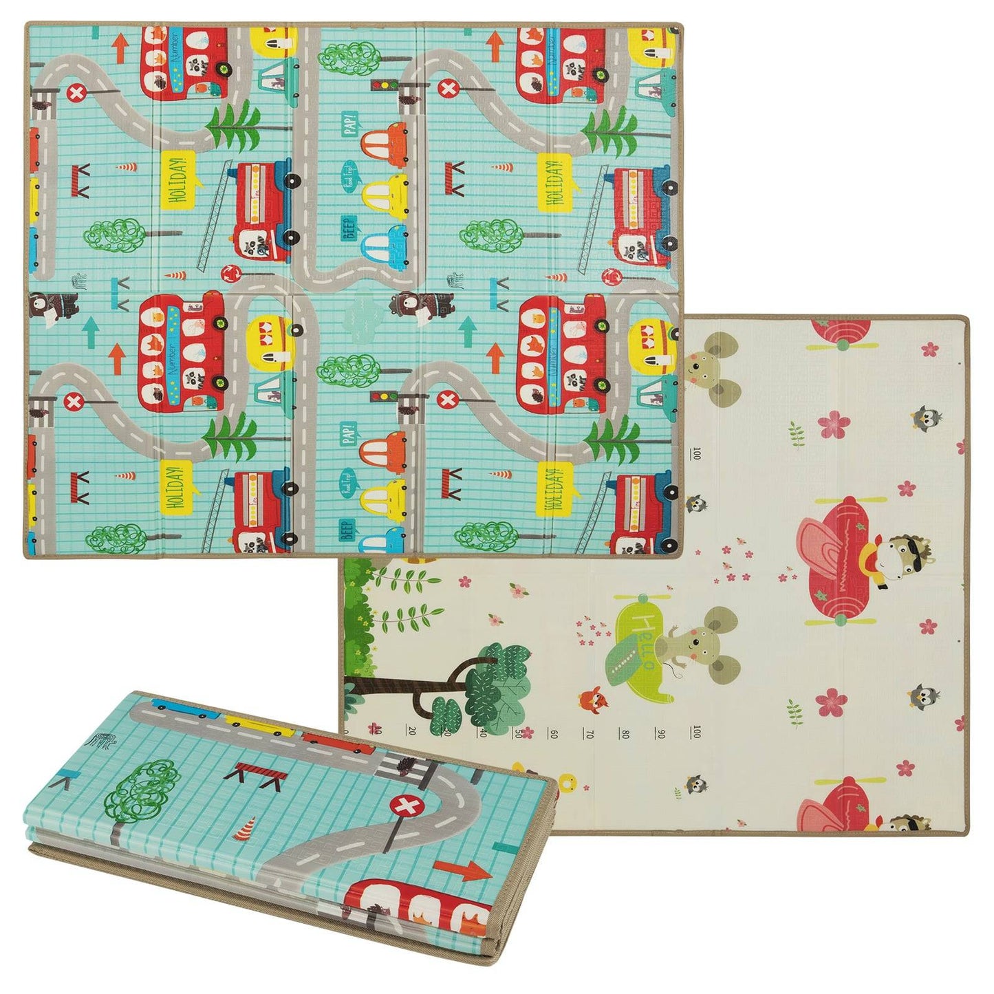 Foldable Baby Play Mat, XPE Foam, Double-Sided, 178x148 cm