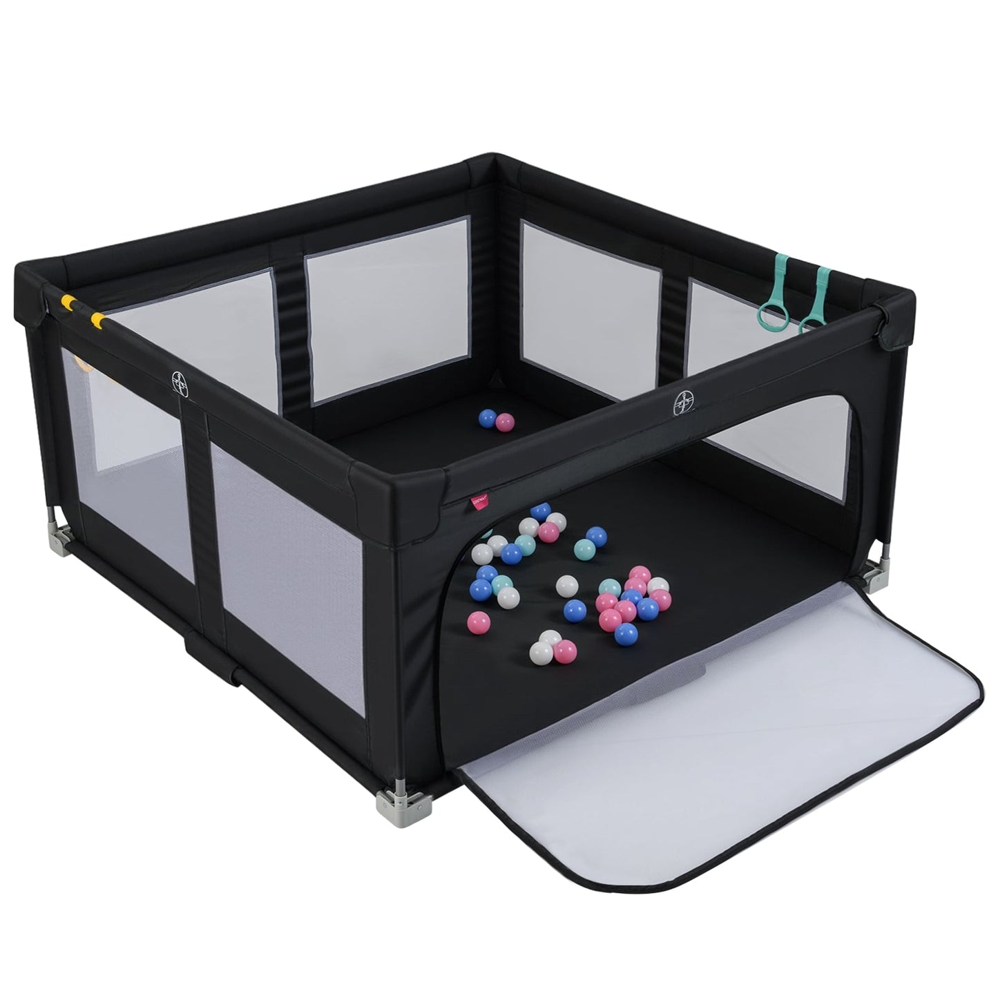 Foldable Baby Playpen, 150x150 cm with Balls & Handles